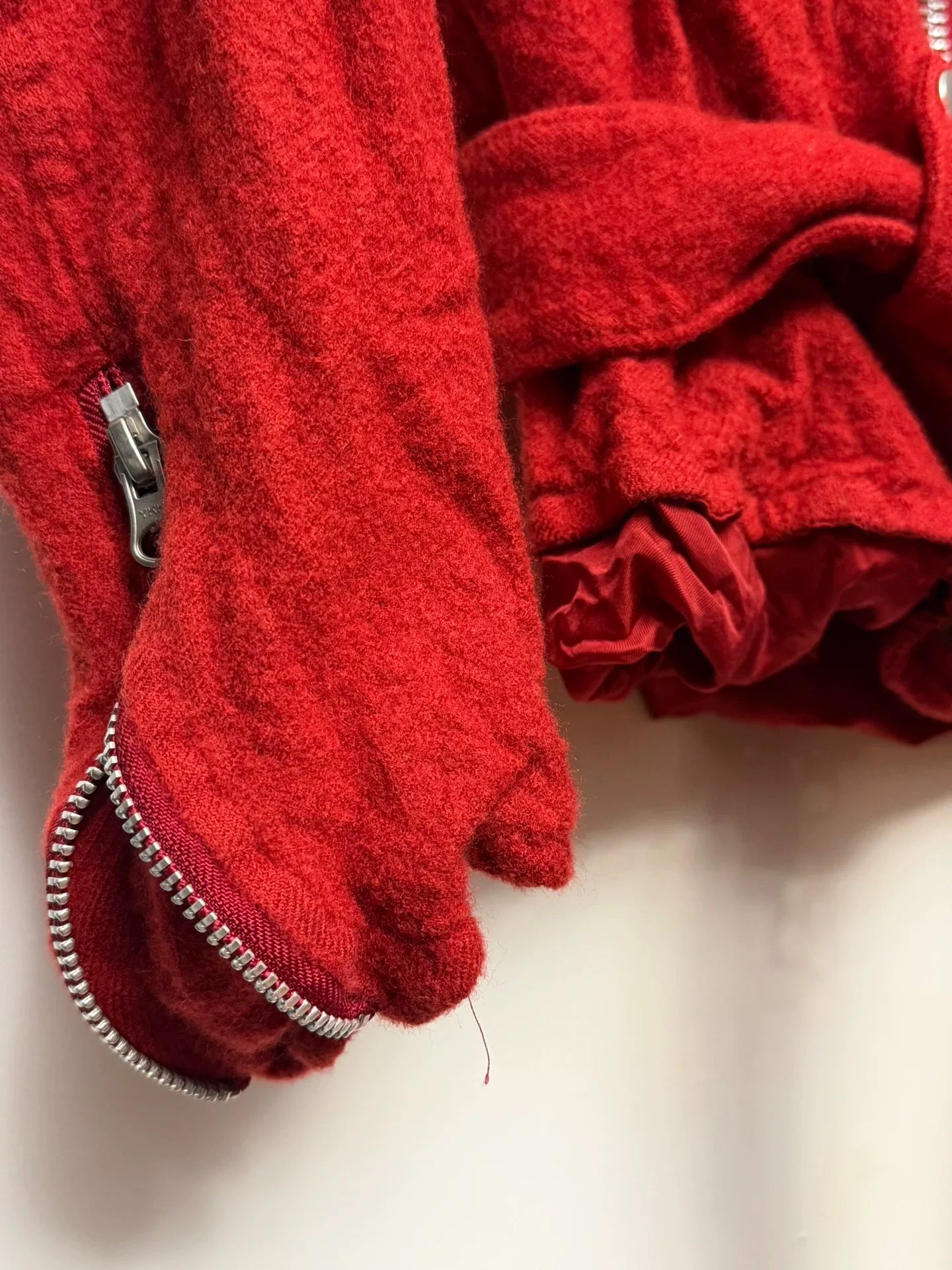 red wool jacket by Junya Watanabe