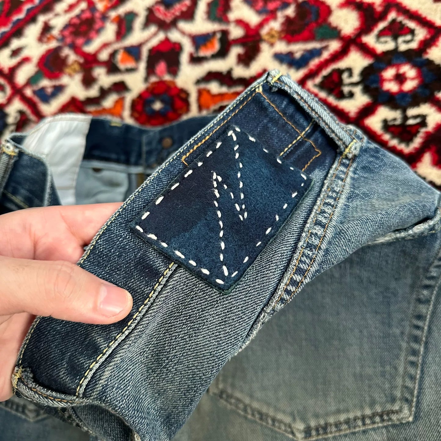 visvim dry8 distressed denim pants size 3