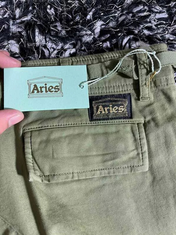 olive green cargo pants from Aries brand
