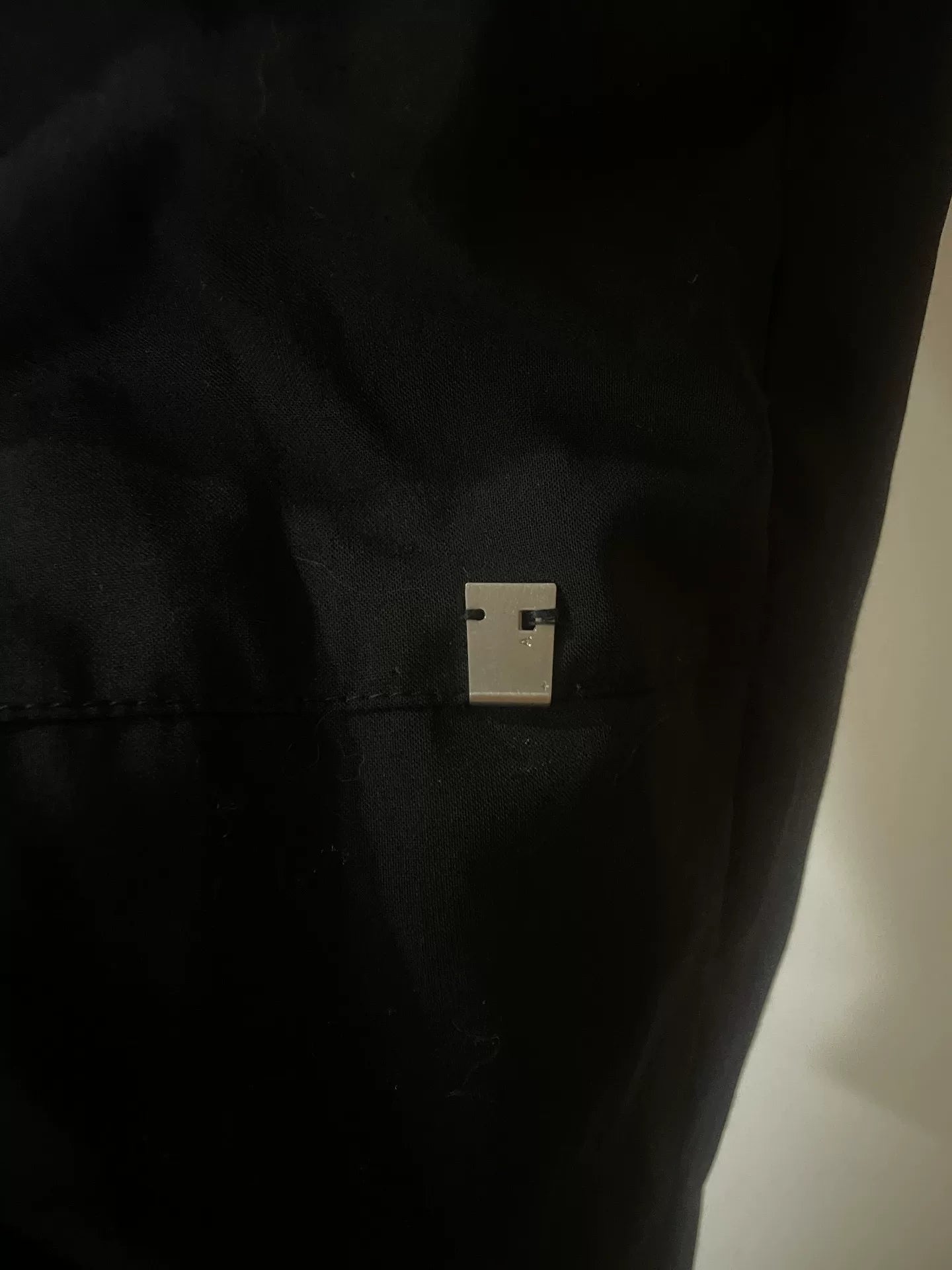 black wool straight-leg trousers size 48