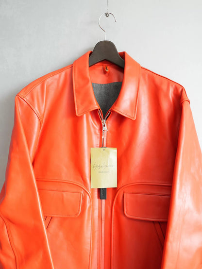 yohji yamamoto 22aw zip-up leather jacket