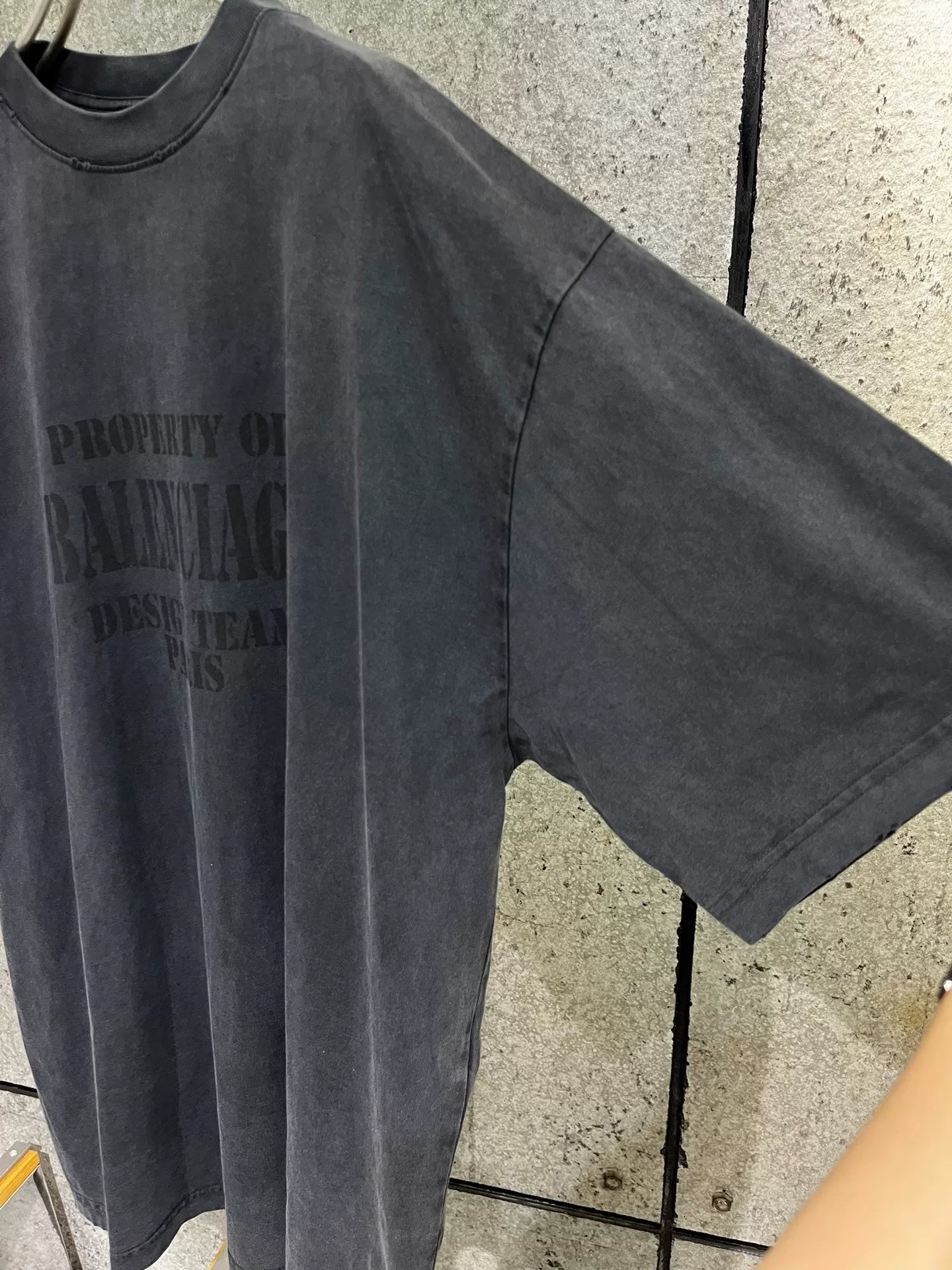 Balenciaga Design Team Black Distressed Tee M