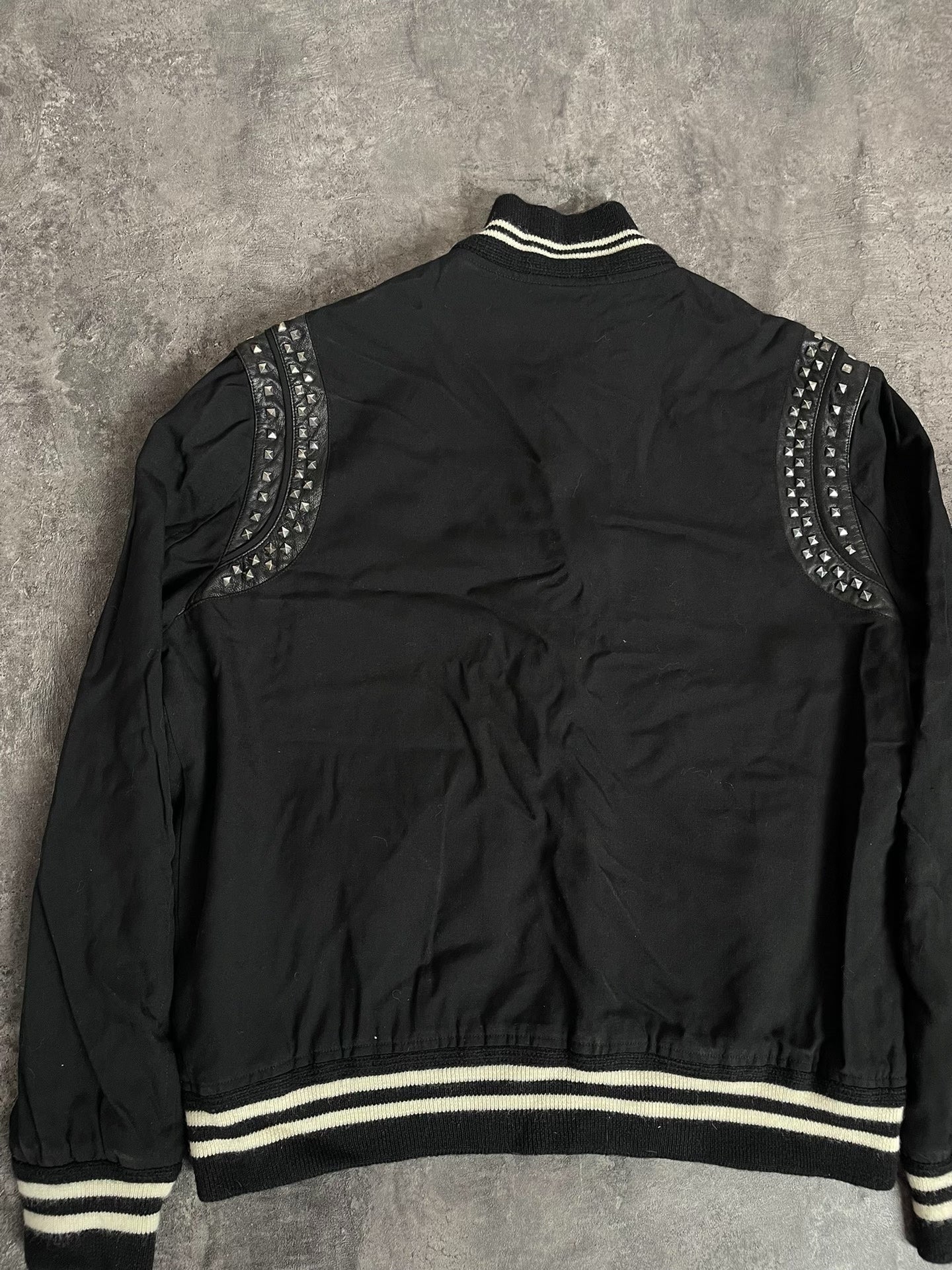 Saint Laurent Studded Varsity Bomber Jacket