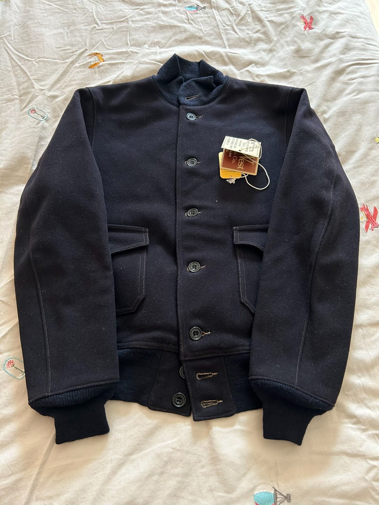 freewheelers A-1 wool coat in black