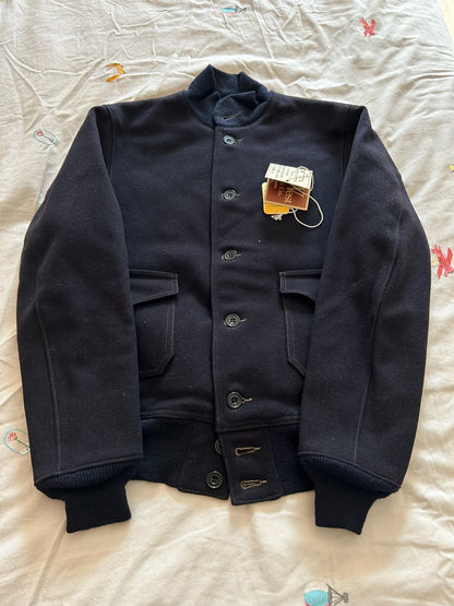 freewheelers A-1 wool coat in black