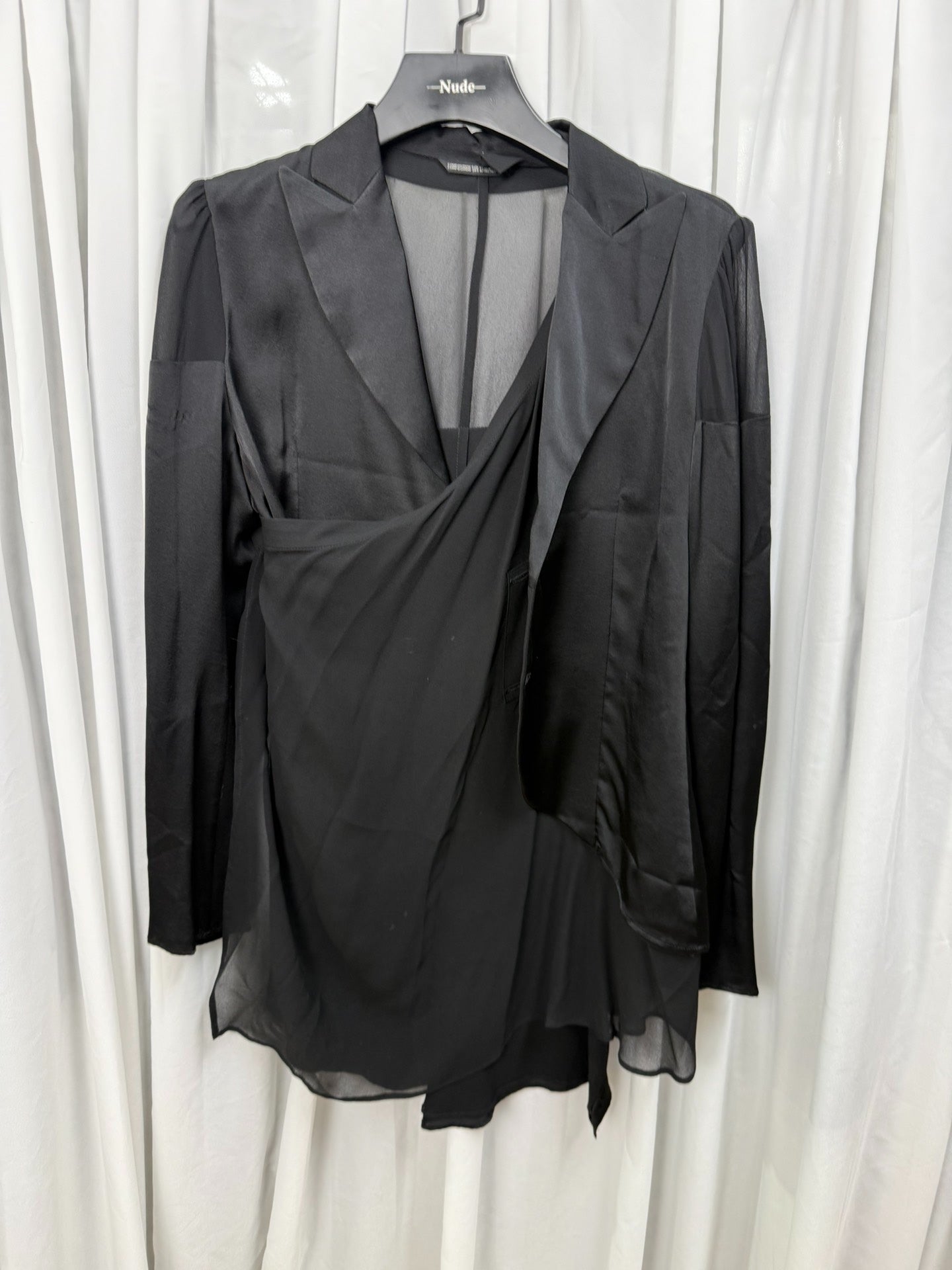 Yohji Yamamoto Noir Silk Tulle Blazer