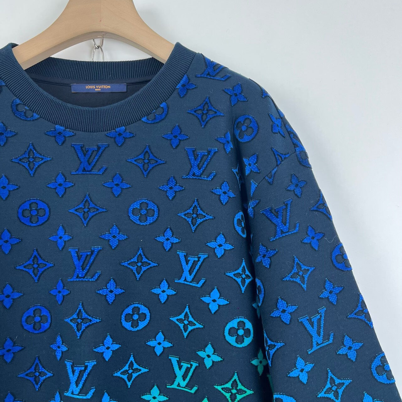 Louis Vuitton Blue Green Gradient Print Sweatshirt