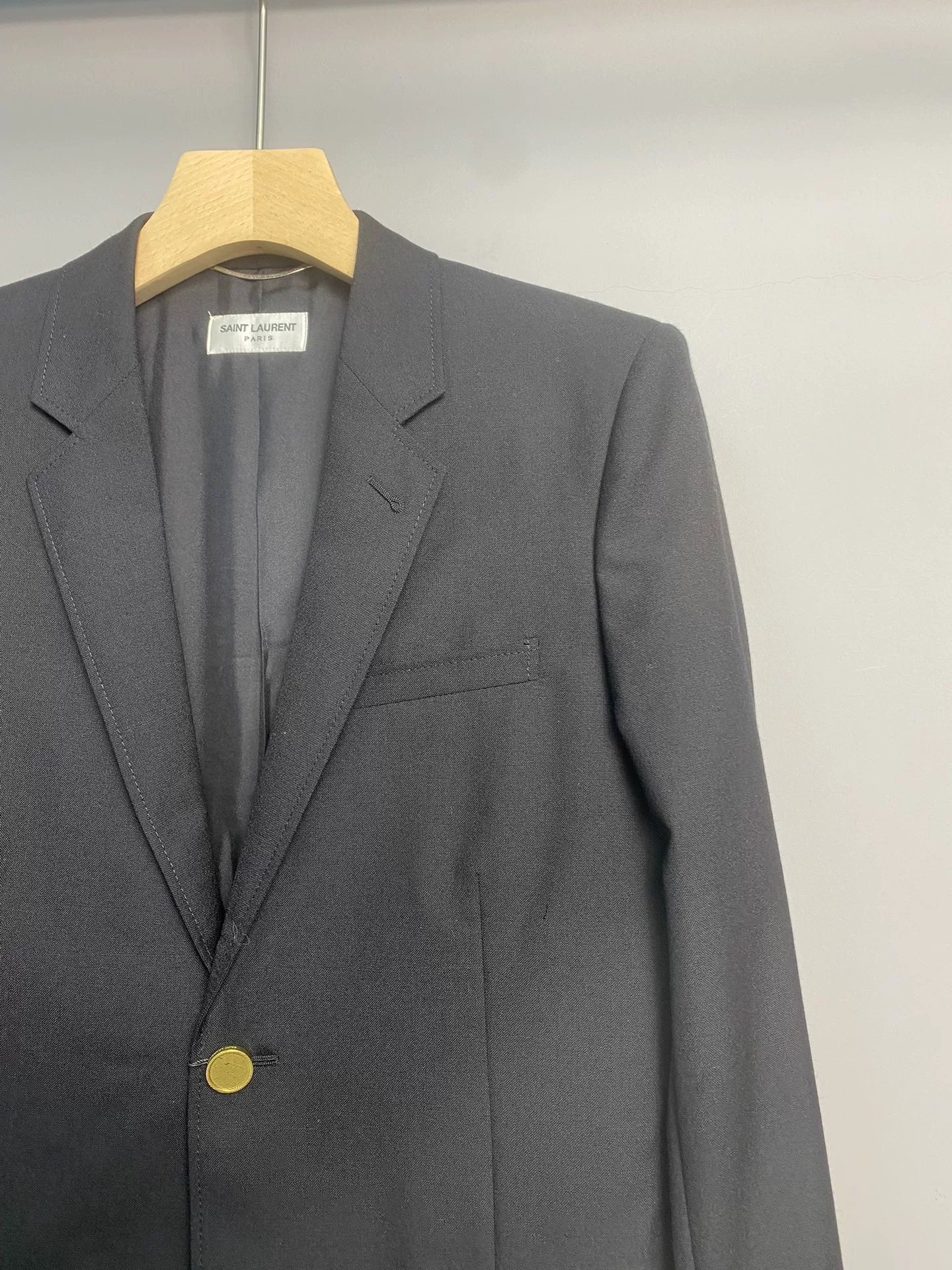 SAINT LAURENT Men's Gold Button Blazer
