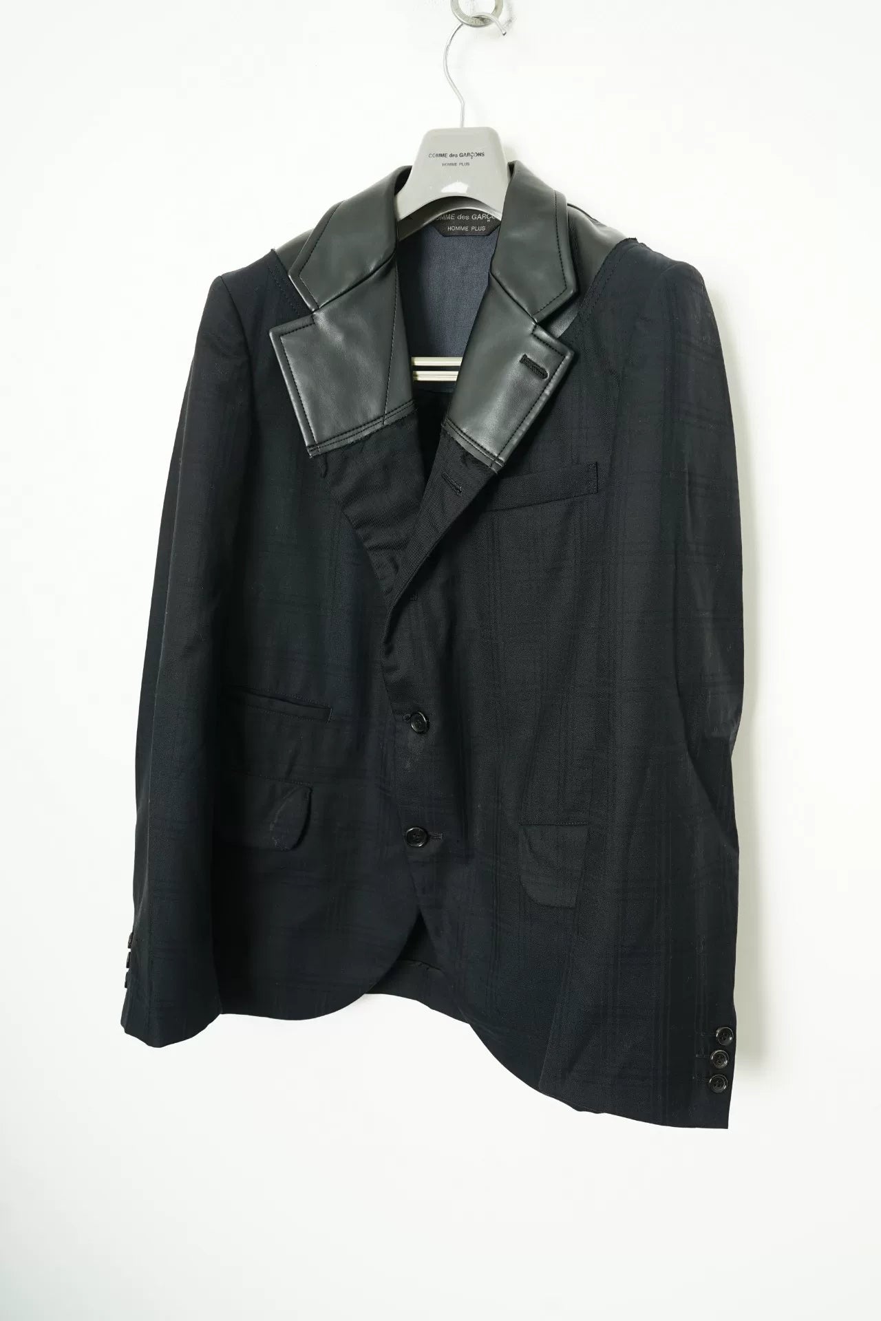 Comme des Garcons Leather Collar Spliced Blazer