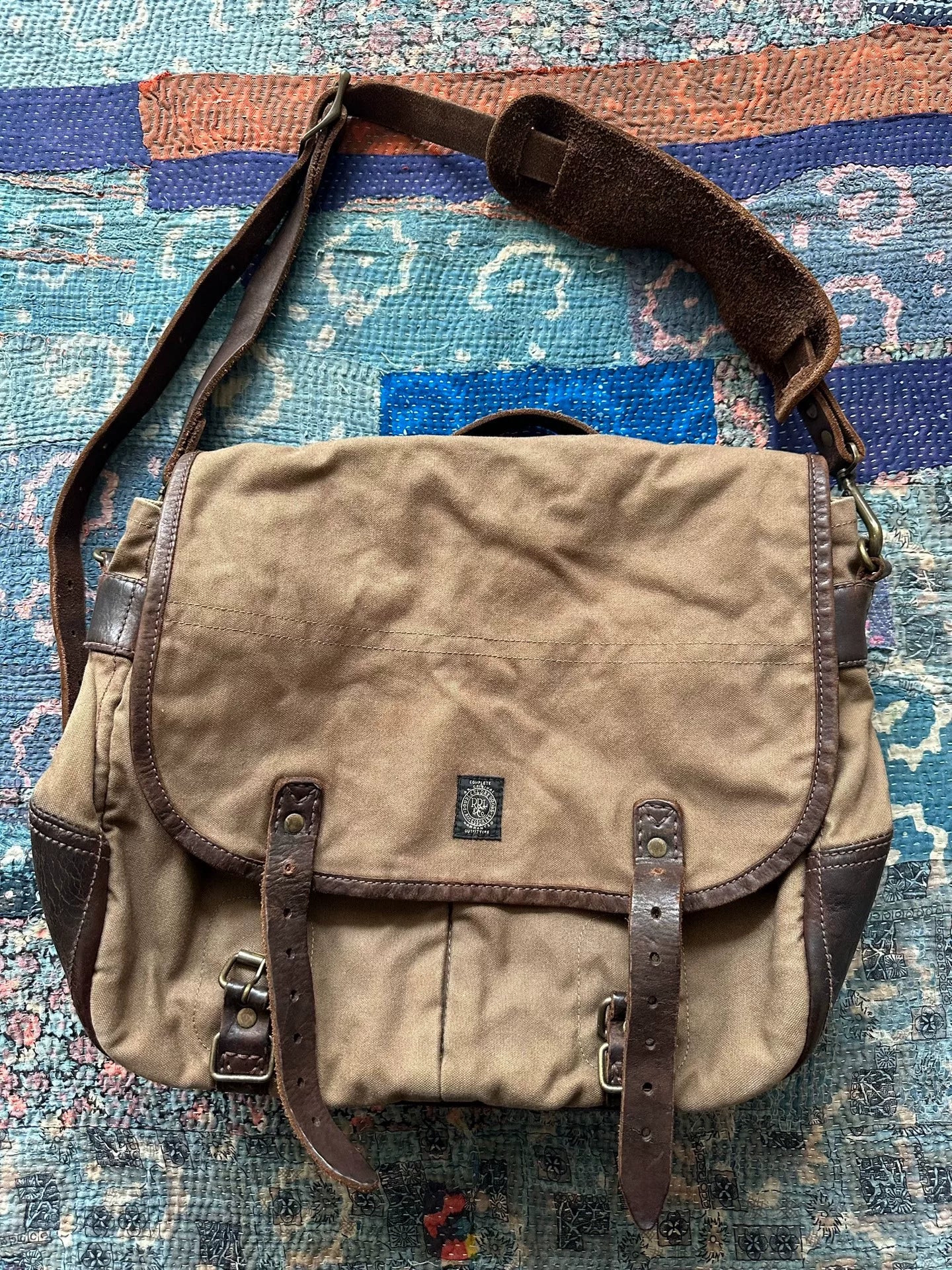 rrl messenger bag with shoulder strap