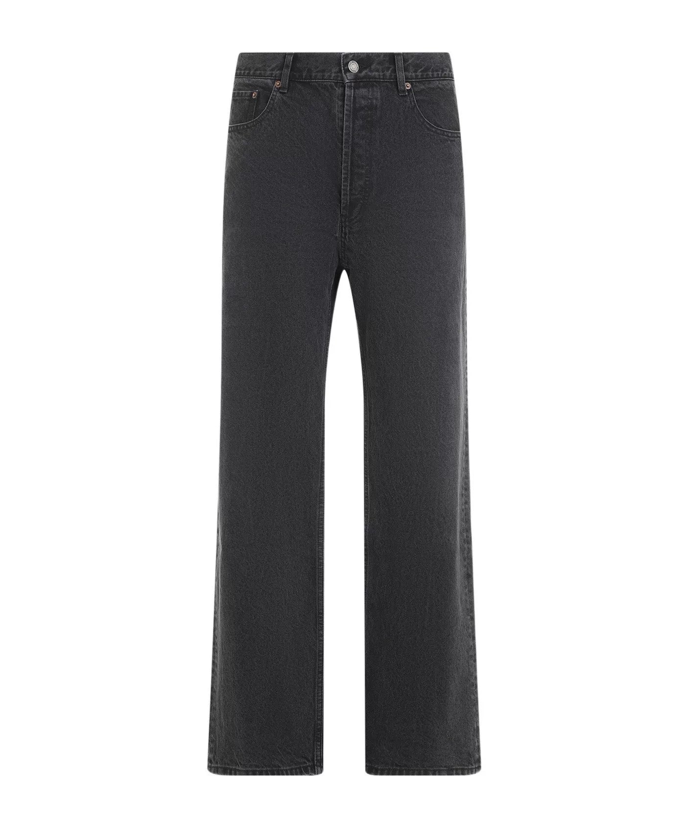 Saint Laurent Black High-Waist Straight Jeans