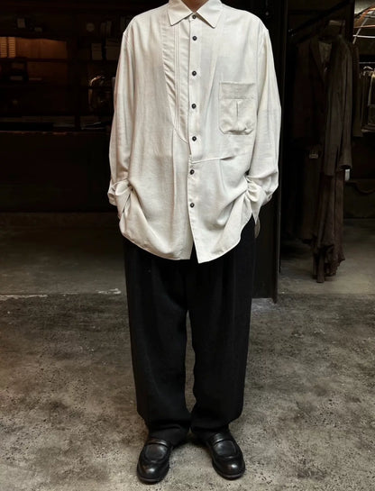 Ziggy Chen 24PF Silk Pleated Shirt