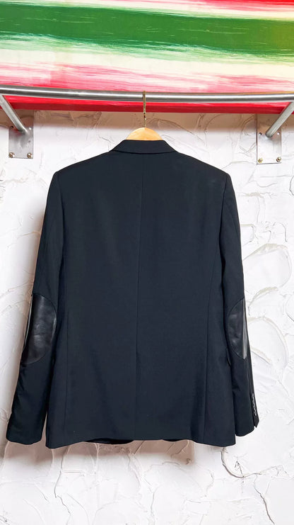 Saint Laurent Men's Leather Elbow Blazer