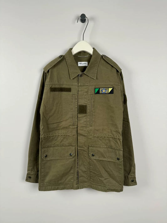 Saint Laurent Shark Work Jacket in Olive Green