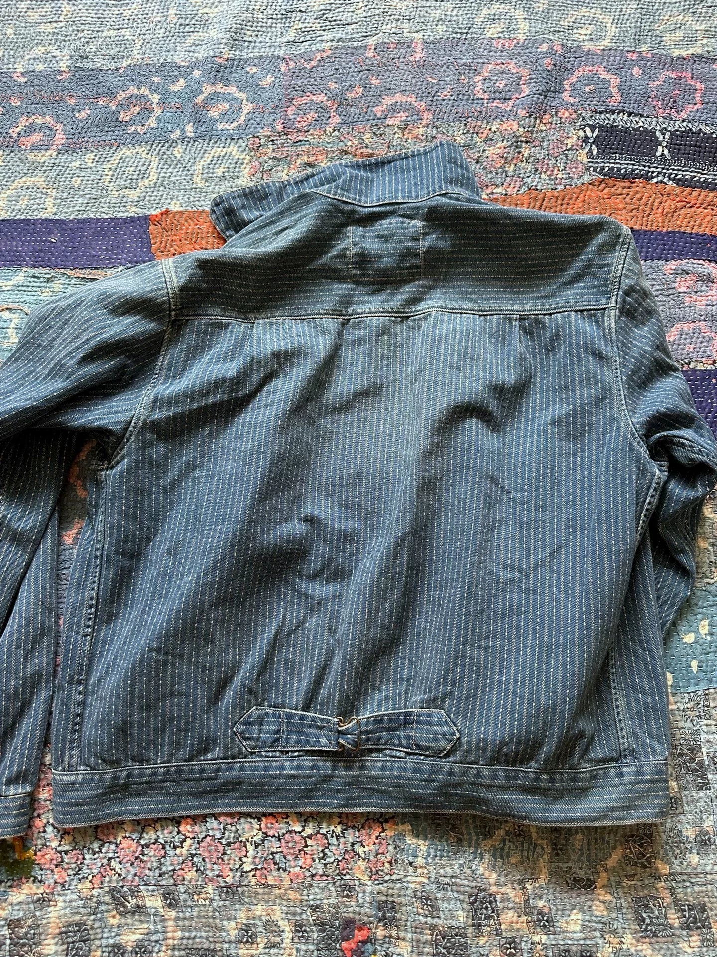 rrl wabash striped single-pocket jacket