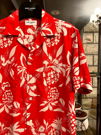 saint laurent vintage pineapple print shirt