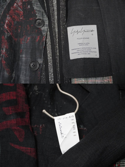 yohji yamamoto 2021ss jacket with deep slits