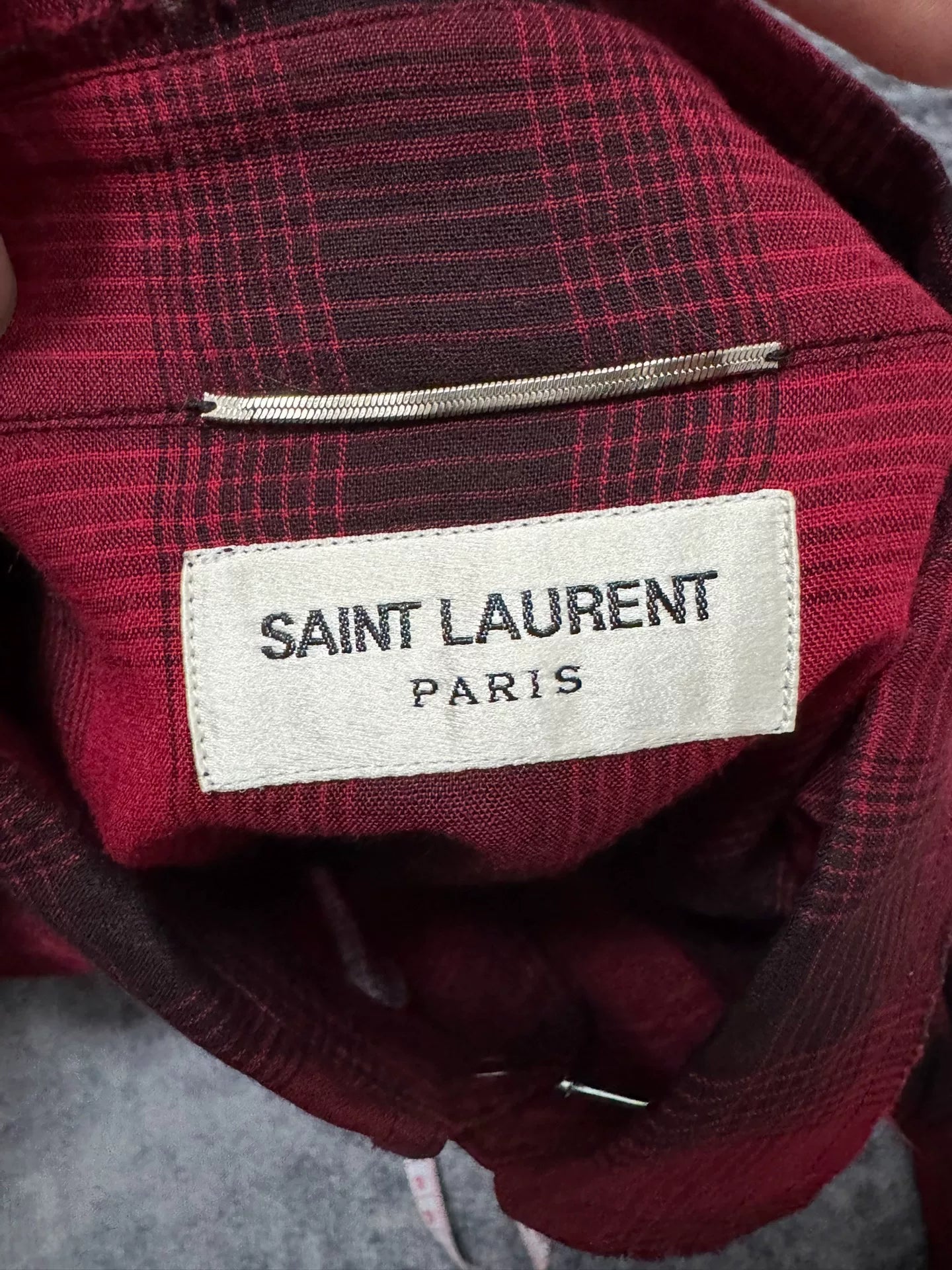 Saint Laurent Red Plaid Shirt