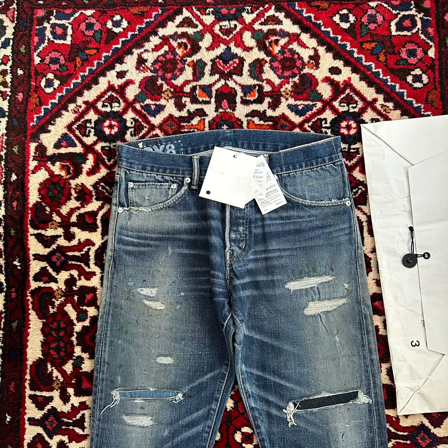 visvim dry8 distressed denim pants size 3