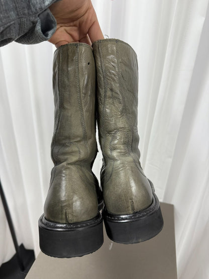 rick owens stylish combat boots, size 41