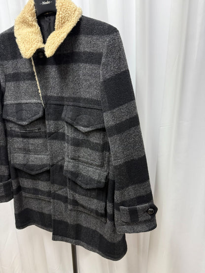 wool coat with faux fur collar