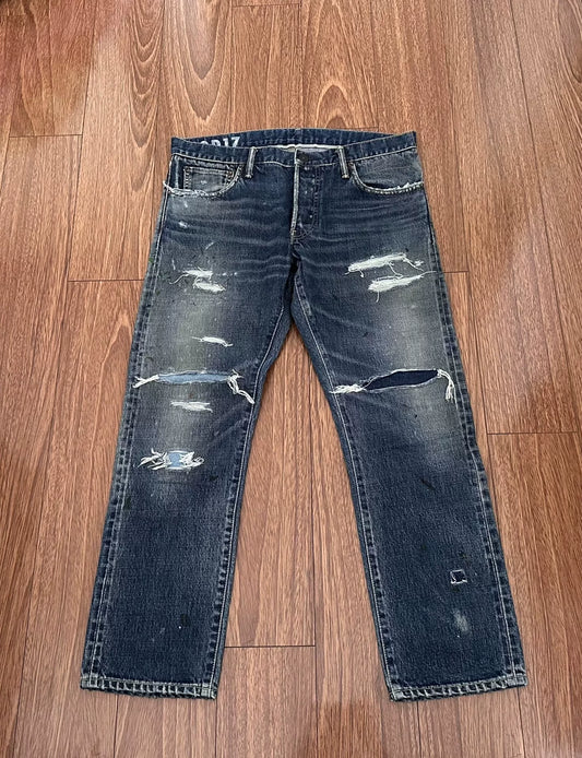 visvim social sculpture damaged denim pants