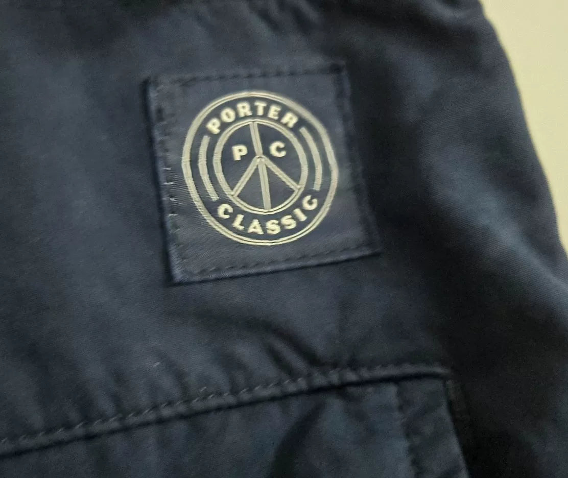 Porter Classic Indigo Nylon Cargo Pants
