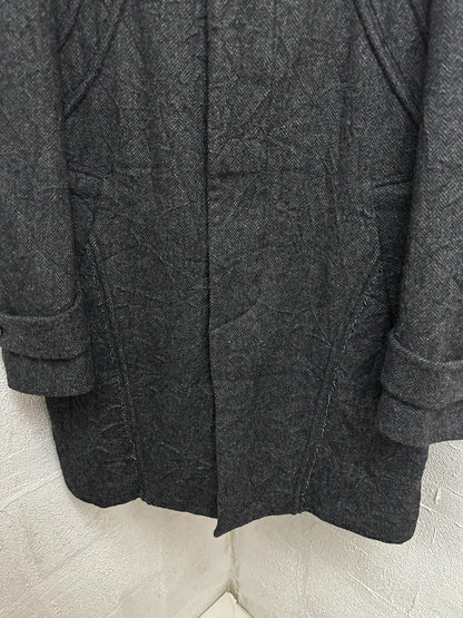 yohji yamamoto wool coat with unique design