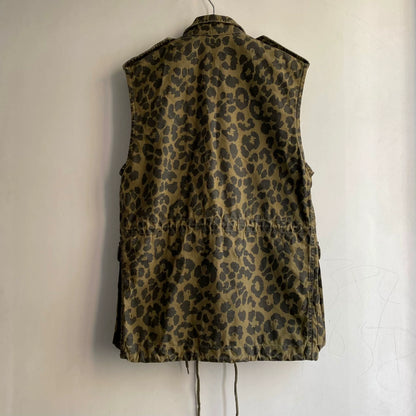 saint laurent leopard print utility vest