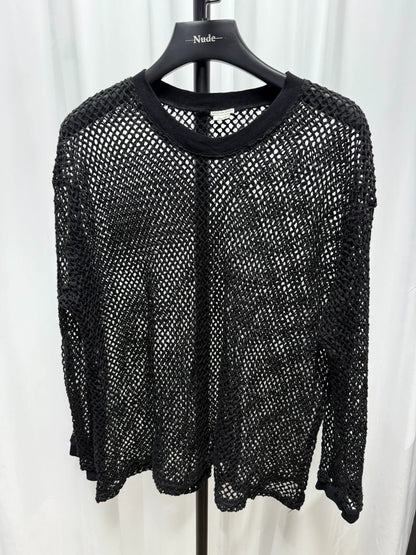 drapes long sleeve sheer mesh top
