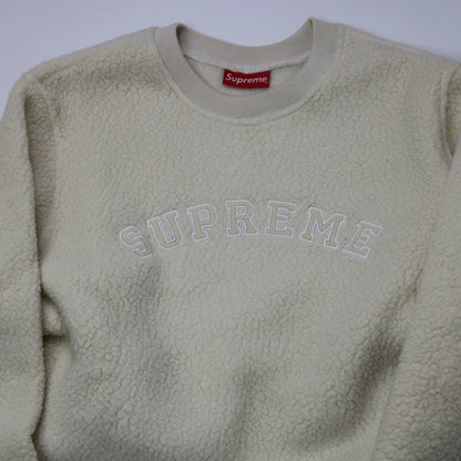 supreme polartec fleece sweatshirt in beige
