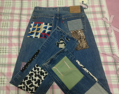 levi's awake ny patchwork denim jeans