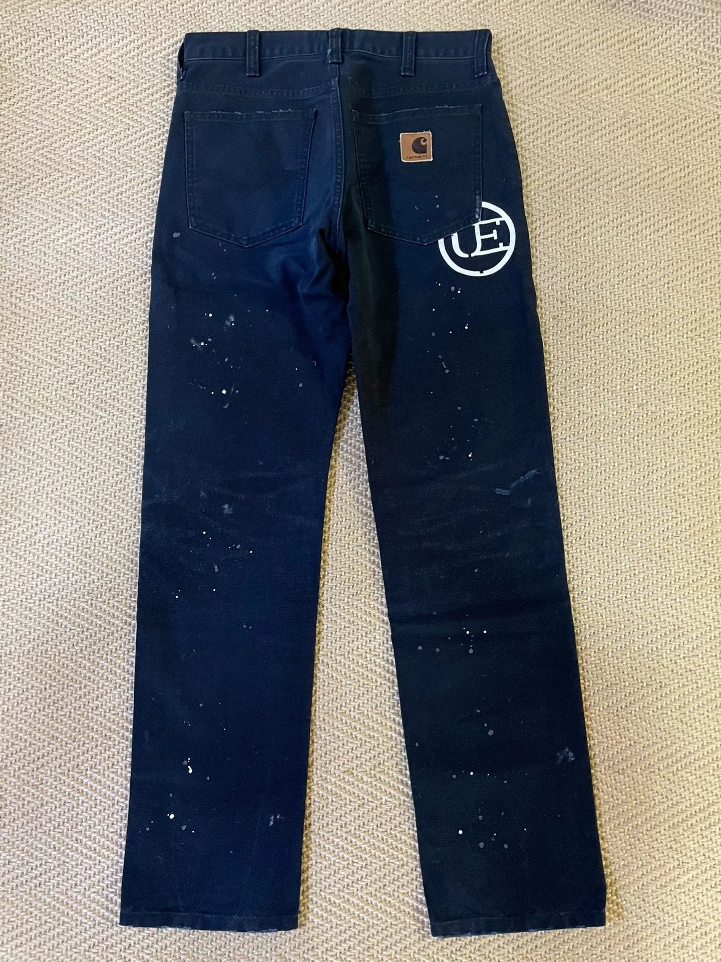 ue x carhartt damaged pants in black