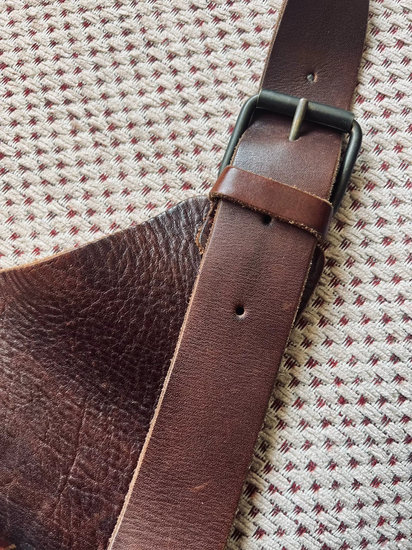 RRL Navajo Style Leather Messenger Bag