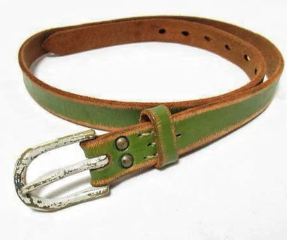 Kapital Narrow Green Leather Belt