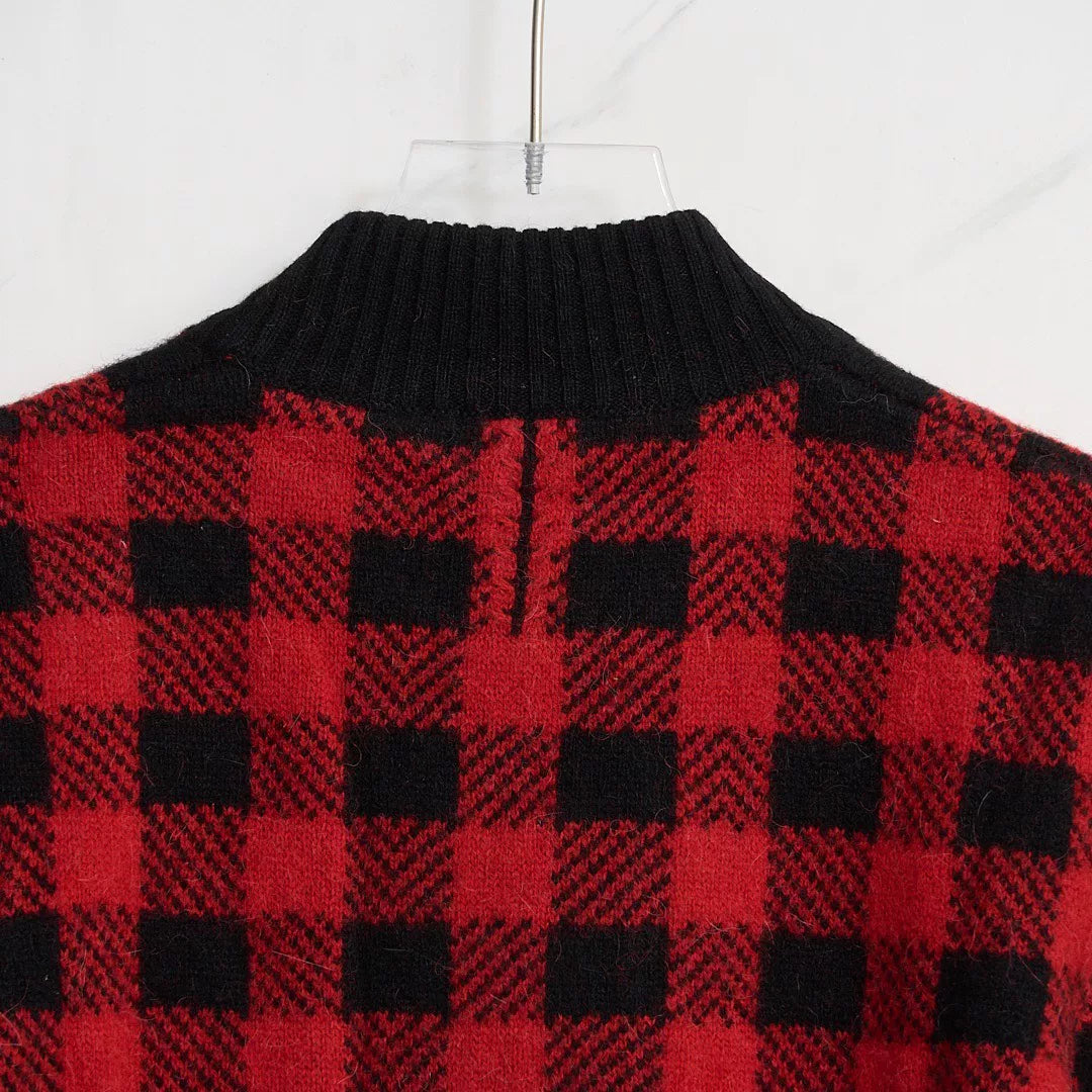 Saint Laurent Men's Classic Checkered Sweater