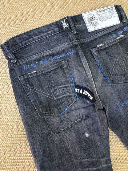 Neighborhood Blue Knife Cut Denim Pants