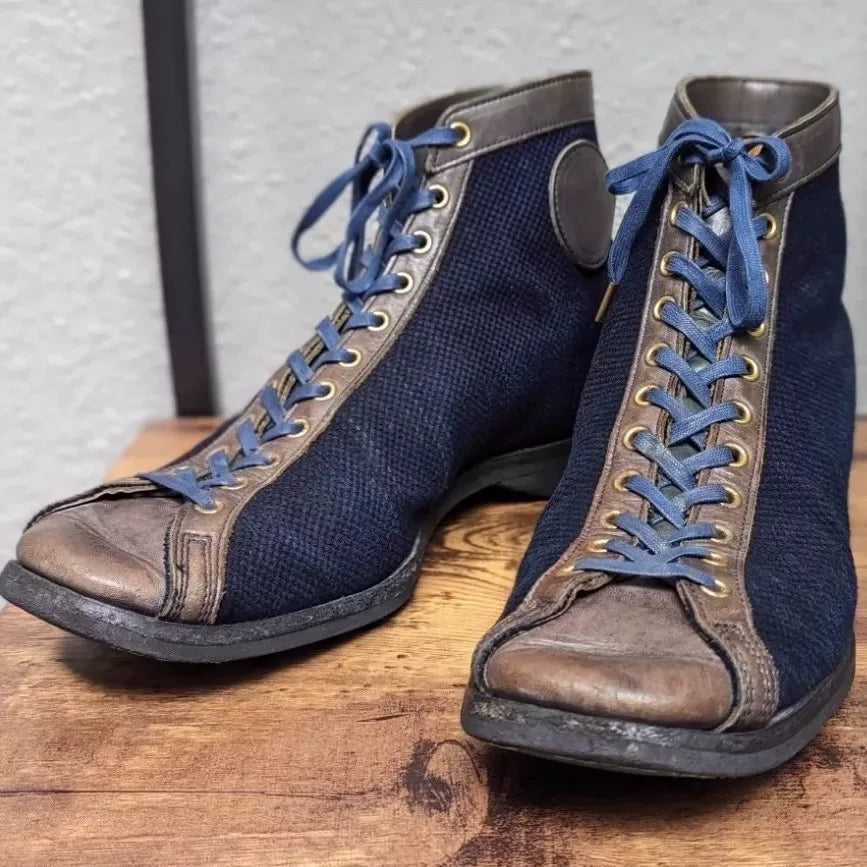 CLINCH x NITEKLUB Indigo Sashiko Boxing Boots