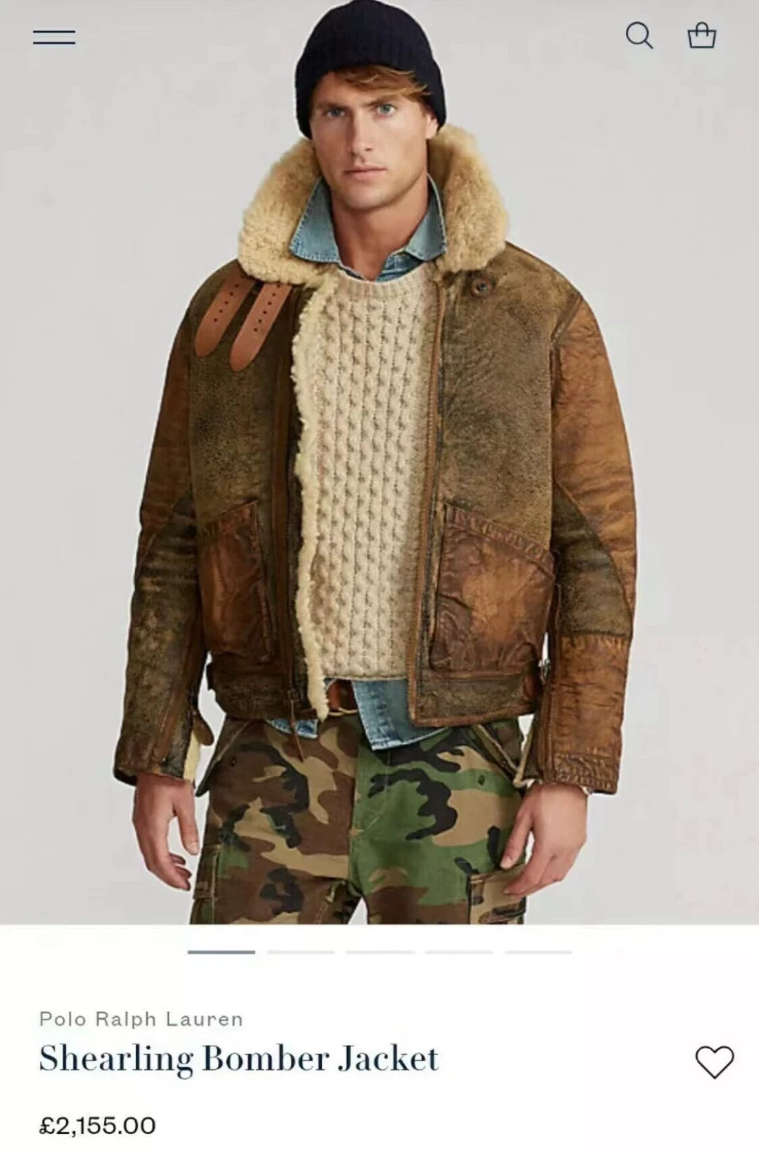 RRL B3 Shearling Leather Jacket