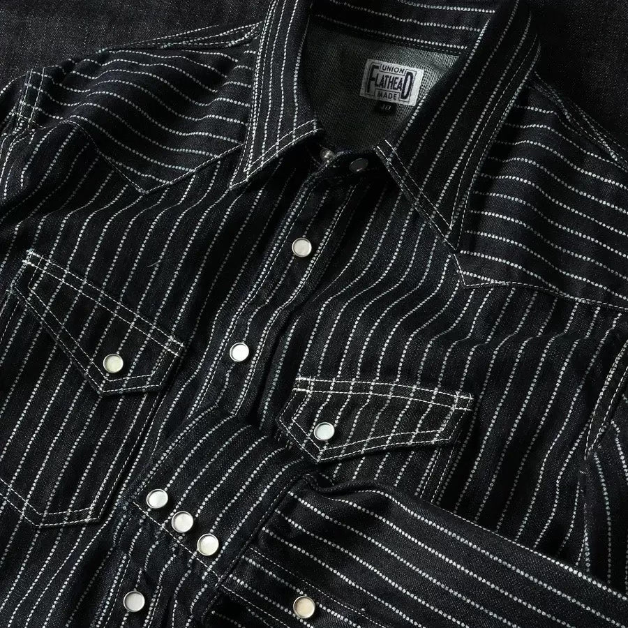 The Flat Head Wabash Stripe Western Shirt