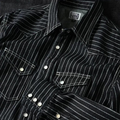 The Flat Head Wabash Stripe Western Shirt