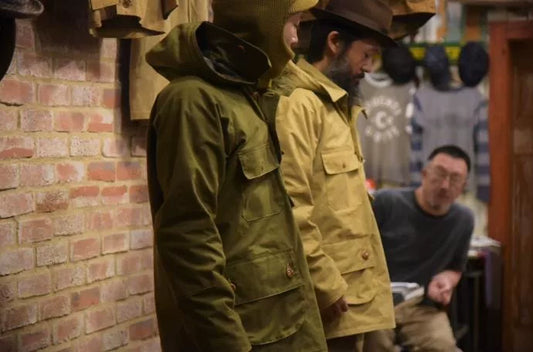 military canvas hooded windbreaker coat