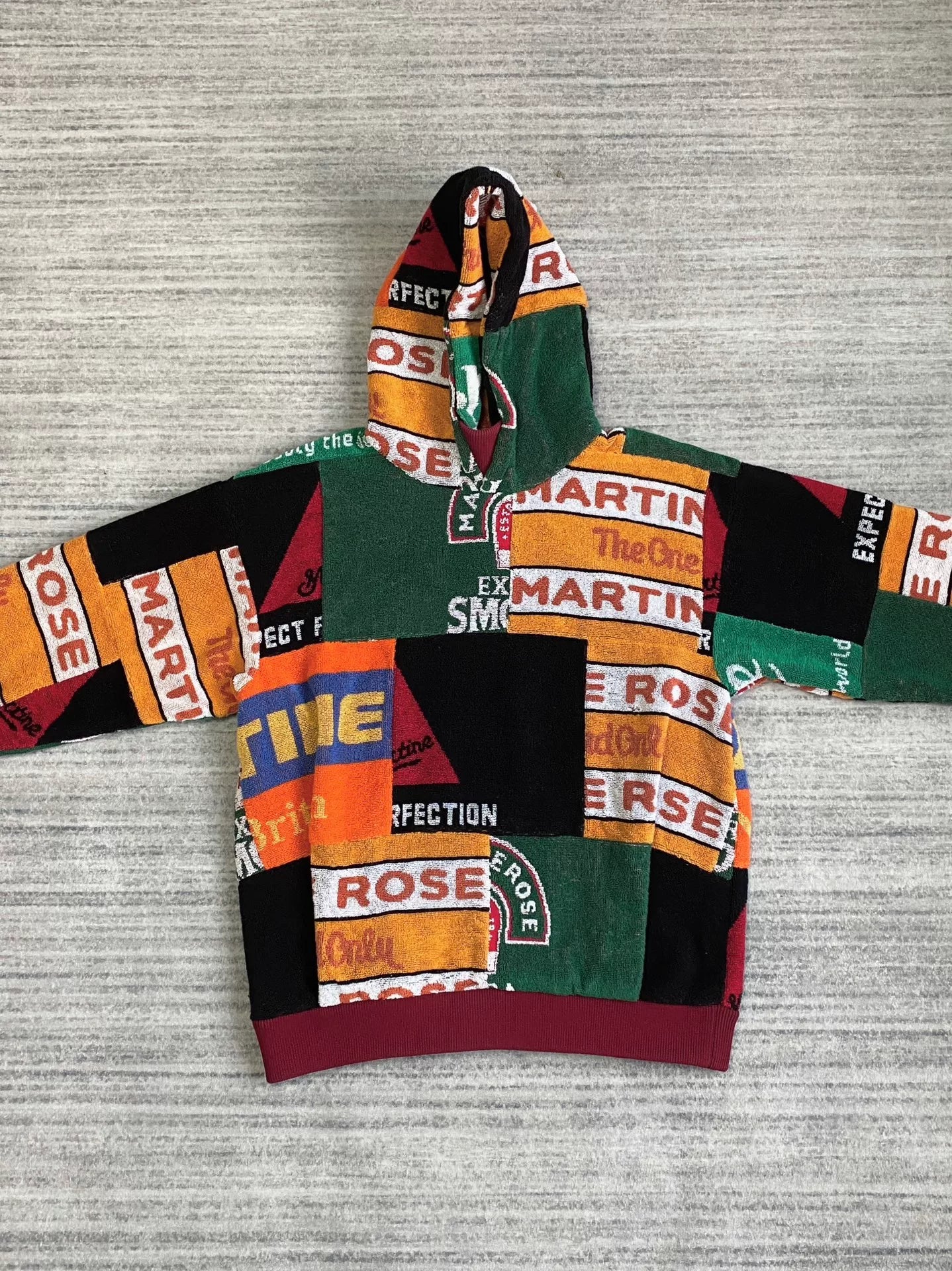 martinerose embroidered patchwork hoodie