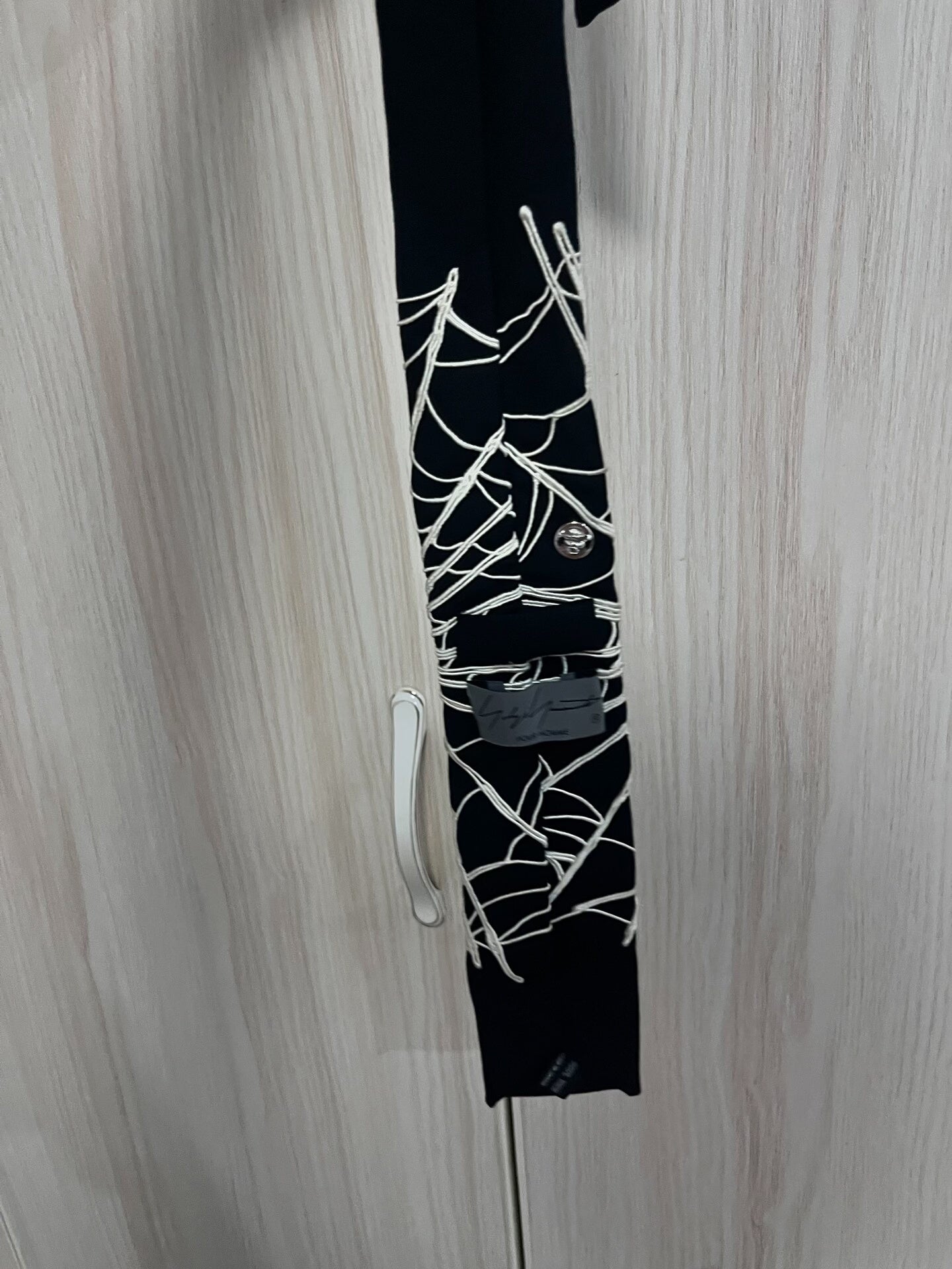 Yohji Yamamoto Spider Web Embroidered Tie