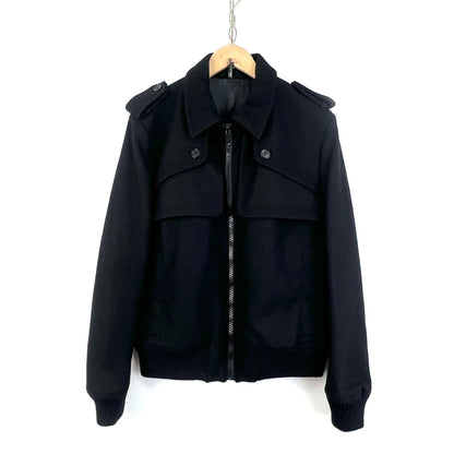 Dior Black Wool Epaulet Flight Jacket