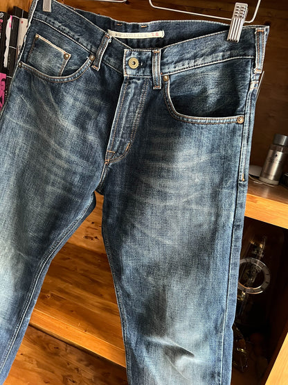Vintage Style Heavy Wash Denim Pants