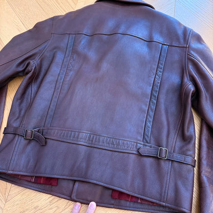 Vintage Red Suede Motorcycle Jacket