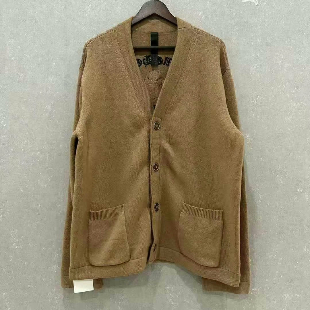 chrome hearts cross knit cardigan in beige