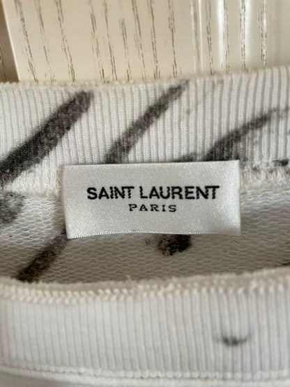 Saint Laurent Marble Print White Hoodie