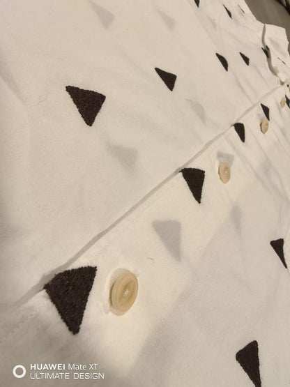 visvim lungta shirt with triangle embroidery